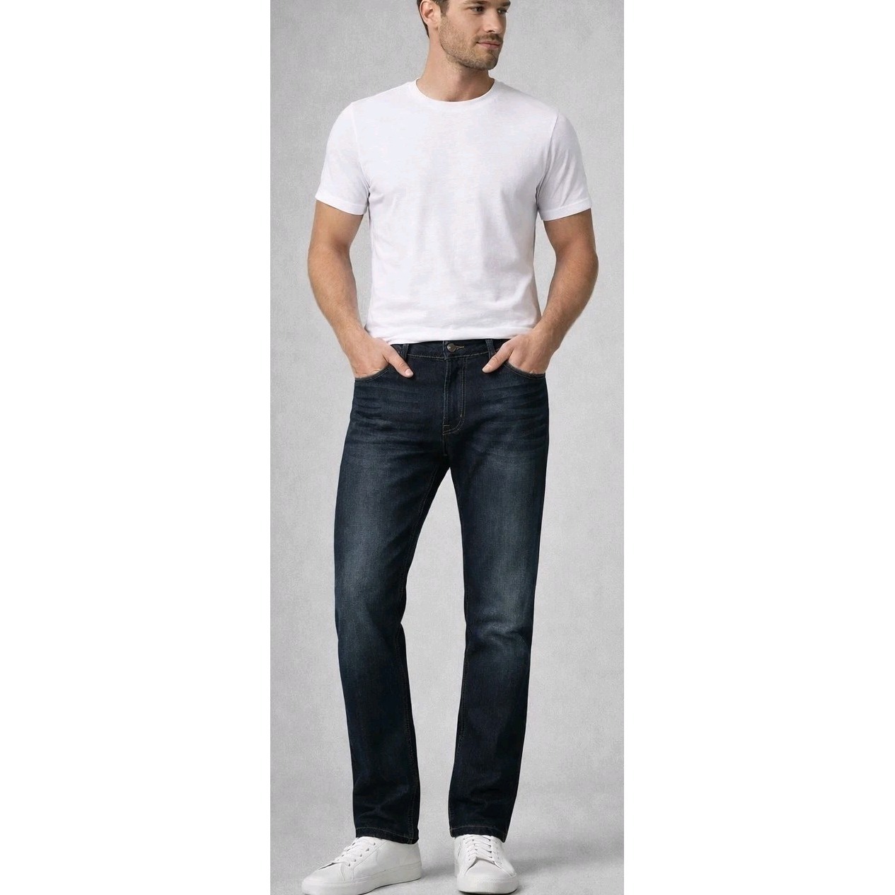 Ag Adriano Goldschmied The Matchbox Mens Straight Leg Dark Wash Blue Jeans 36x34